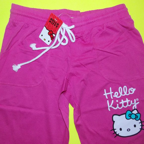 NWT Sanrio Hello Kitty Signature cotton blend Capri Pants, S,M,L,XL - Picture 2 of 5